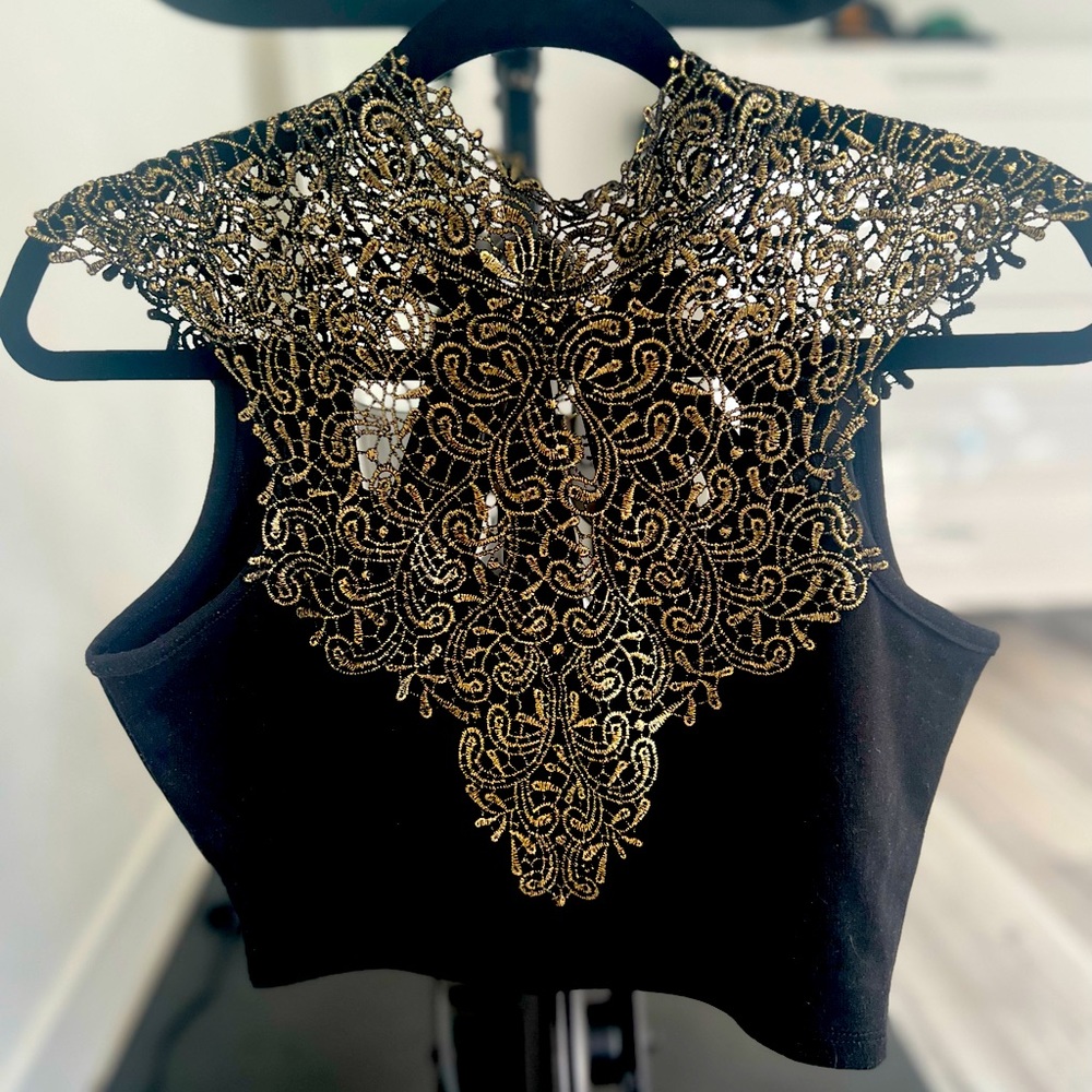 Embroidered Crop Top